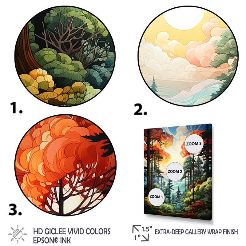 Redwood Tree Shimmering Heights II - Décoration murale paysage et nature, H 40 po x l 30 po x P 1,5 po, Cadre photo argenté