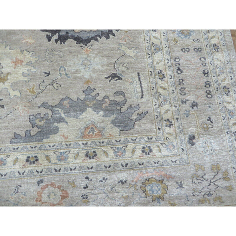 Tapis oriental beige noué à la main 9 pi 10 po x 13 pi 9 po Peshawar