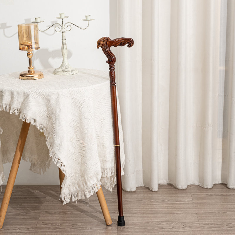 Hand Carved Wooden Walking Cane With Ergonomic Handle And Rubber Tip For Men And Women - Fashionable Unique Walking Stick For Seniors - 37 Inch (Eagle)