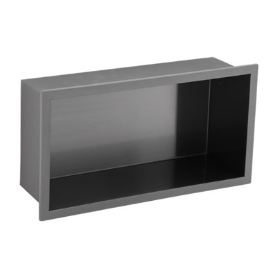 13'' W x 7'' H Bathroom Shower Niche, Stainless Steel Rectangular Wall Niche, Gunmetal Black