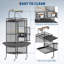 61" Large Stainless Steel Bird Cage with Play Top, Rolling Casters & Wooden Perches – Spacious Aviary for Macaws, Cockatoos, Conures