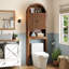 Armoire de rangement indépendante en arc de cercle au-dessus des toilettes-727734929