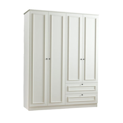 Armoire penderie 4 tiroirs 2 tiroirs, crème