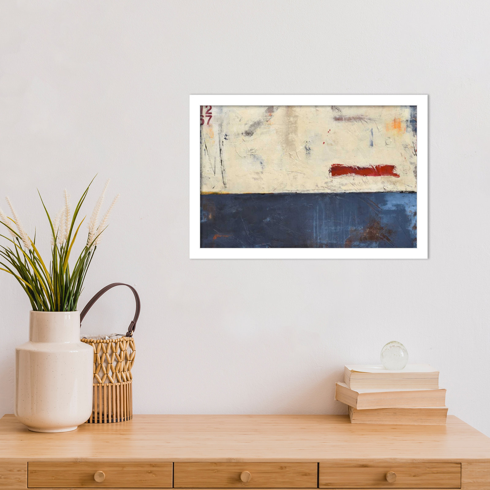 Label 1267 by Mauro Wood Framed Wall Art Print, 12" H x 17" W, White