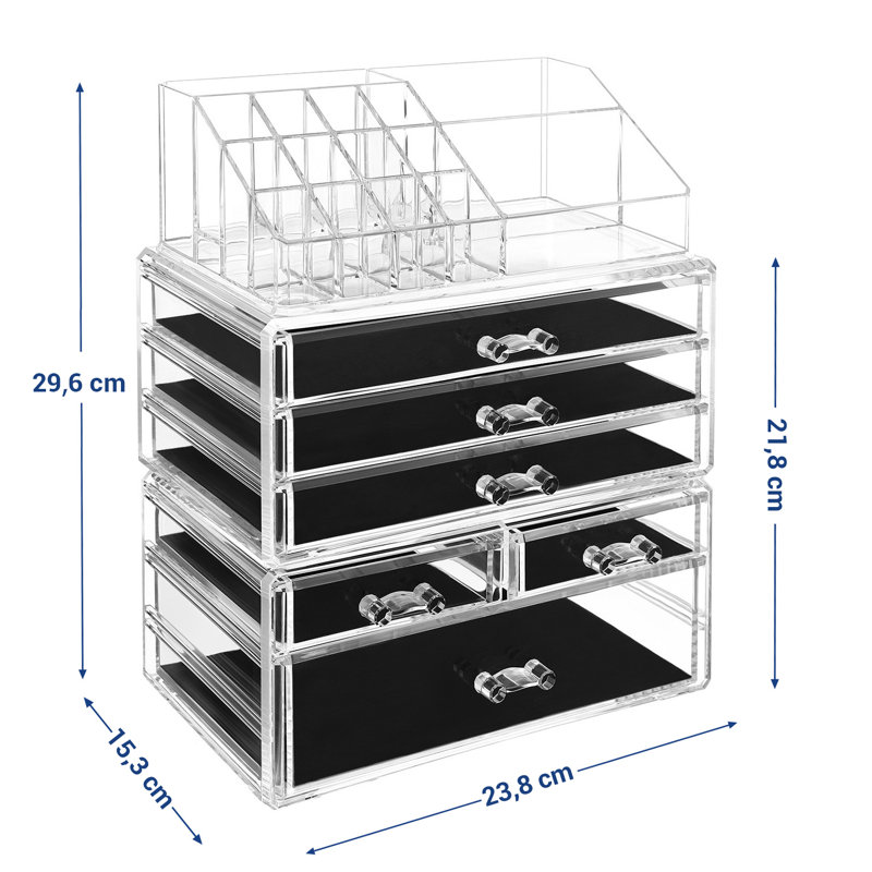 23.8x15.3x29.6cm Plastic Makeup Organiser