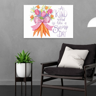 Carrot Bouquet Contemporary Daffodil Tulip Fruit Spring Wall Art Print 1 Piece Wrapped Canvas Wall Art