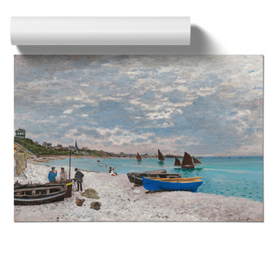 The Beach At Sainte-Adresse - No Frame Print