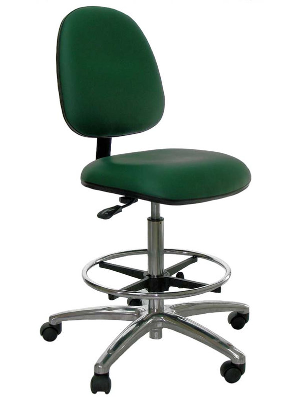 Industrial Seating Vinyl Drafting Chair, Grey
