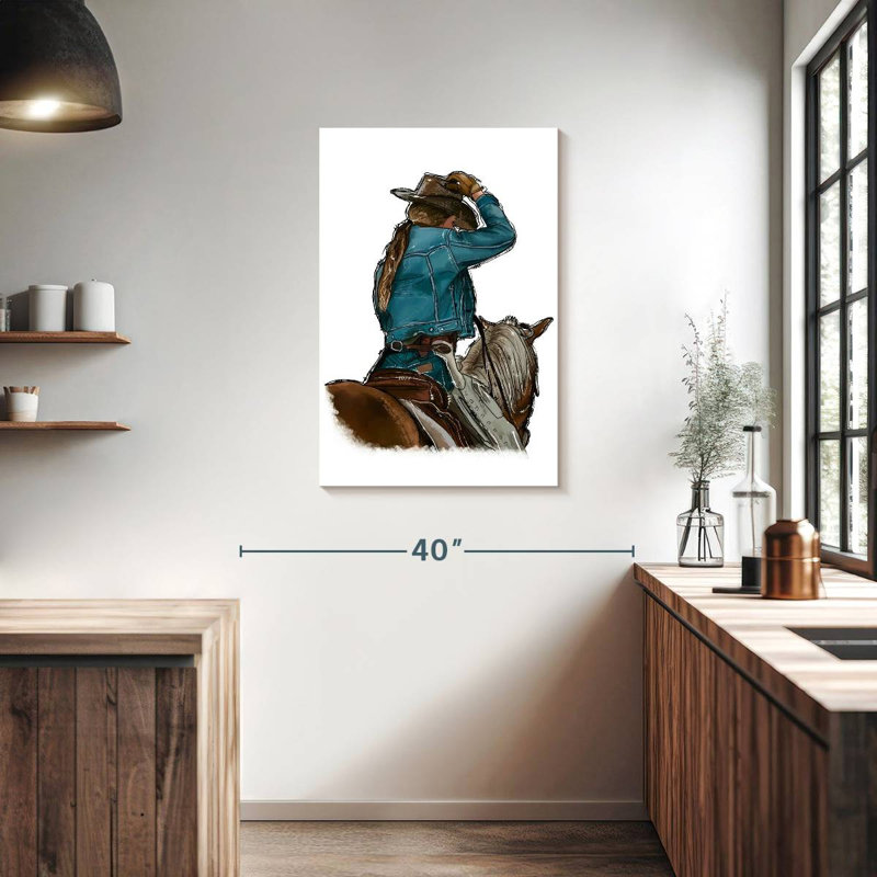 Fille et cheval Lelar, H 36 po x l 24 po