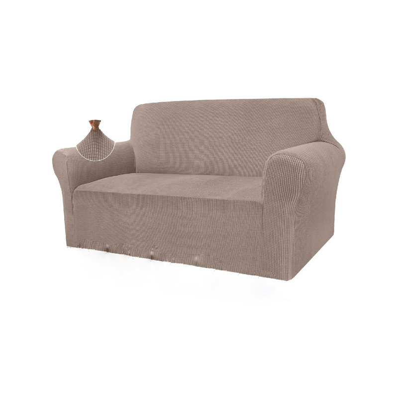 High Stretch Sofa Covers Super Soft Loveseat Cover Couch Covers Jacquard Sofa Cover( Sand)104x178cm