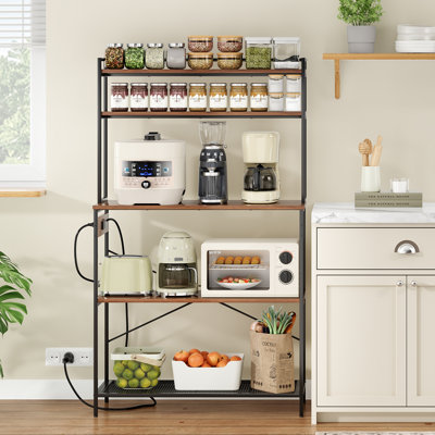 5-Tier Storage Kitchen Baker Rack With Power Outlet