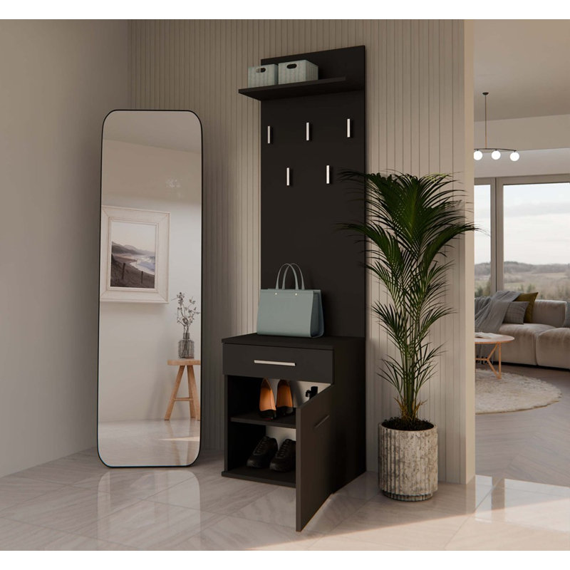Sheena Shoe Cabinet with Wall Coat Rack