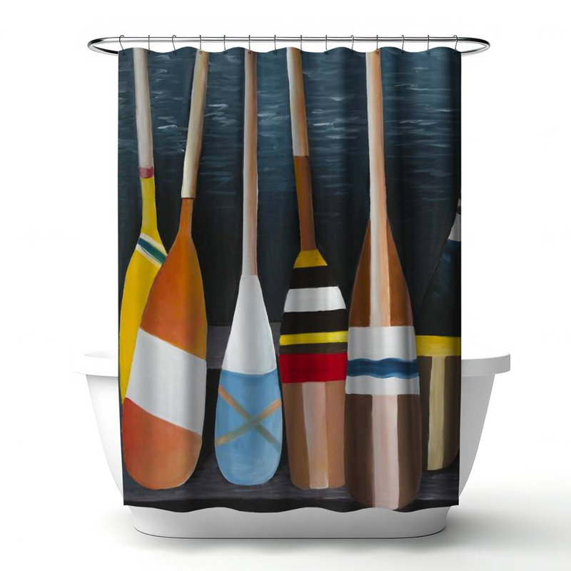 Shower Curtain SP55 – Polyester Shower Curtain, Dye Sublimation Print, 71" W × 74" L