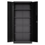 Armoire de rangement en métal 72 po H, armoire verrouillable en acier à outils noir avec portes et 4 tablettes, grands classeurs pour systèmes de rangement de garage