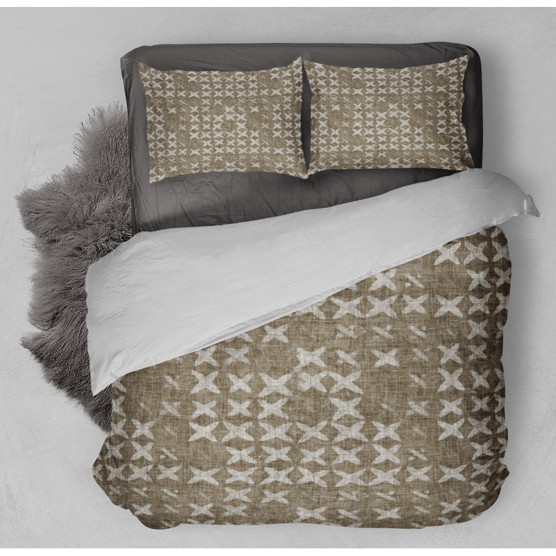Polyester Twill Abstract Duvet Cover, King Duvet Cover + 2 King Pillowcases
