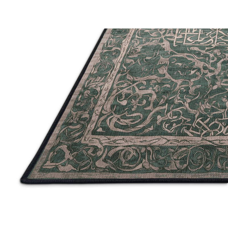 Tapis gris lavable à la machine, Rond 4 pi