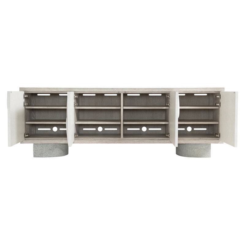 Lunula 86'' Beige and Gray Concrete Base Sideboard