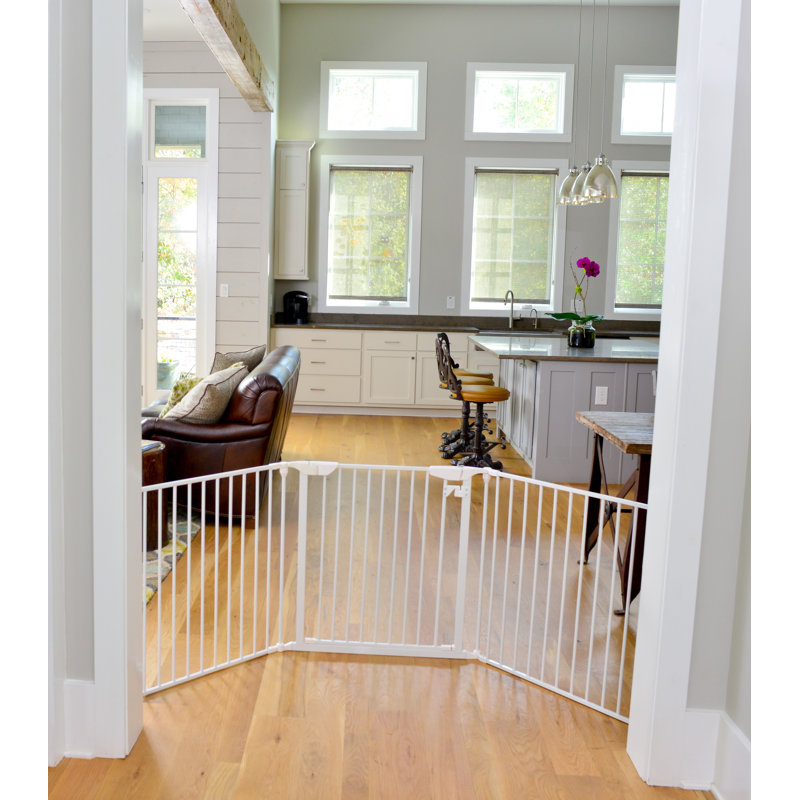 Dickerson Metal Wall Mounted Pet Gate, White