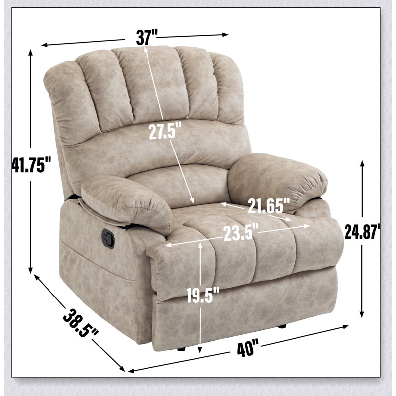 Waynette Recliner, Beige Velvet