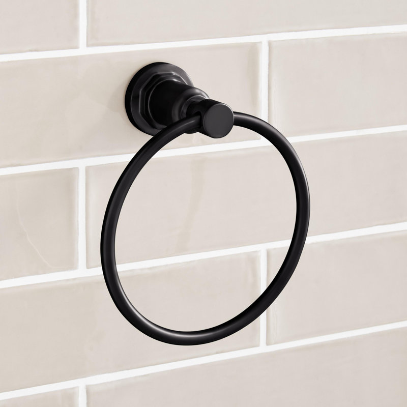 Greyfield 6-1/2" Wall Mounted Towel Ring, Matte Black