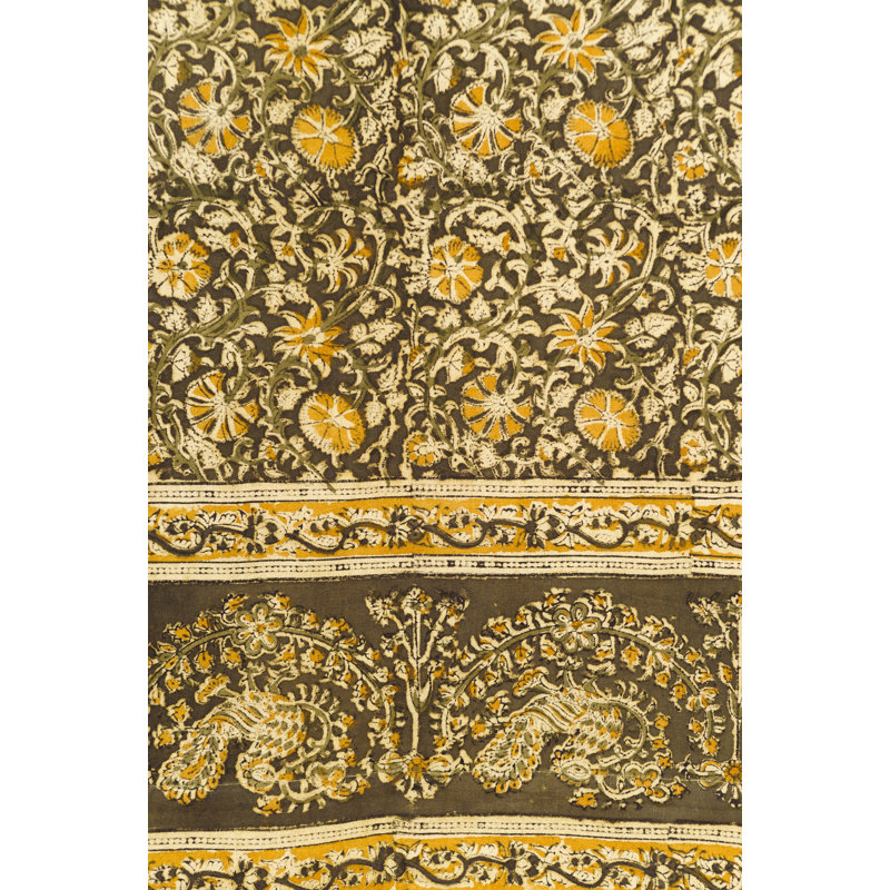 Orellana 100% Cotton Room Darkening Curtain Single Panel, Green