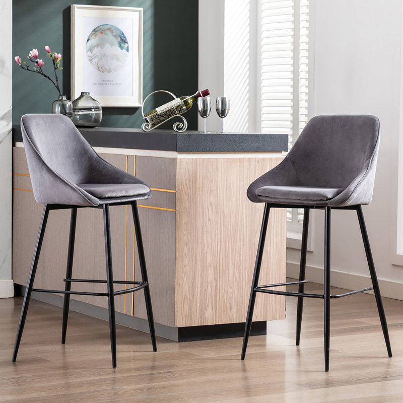 Tabouret Layken, Tabouret de bar (siège d'une hauteur de 29 po), Gris foncé