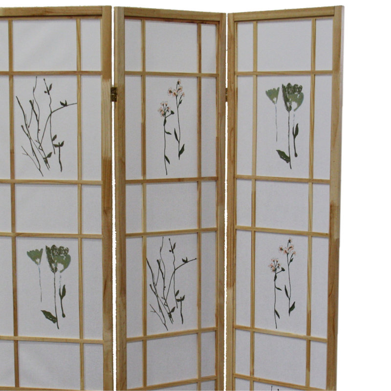 Cloison 70 "à 3 panneaux 70" Shoji, naturel, 70" H x 50" W x 6" D, Natural & Light Brown