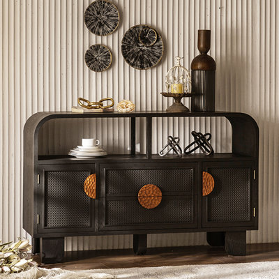 Buffet 53,54 "en bois massif standard noir