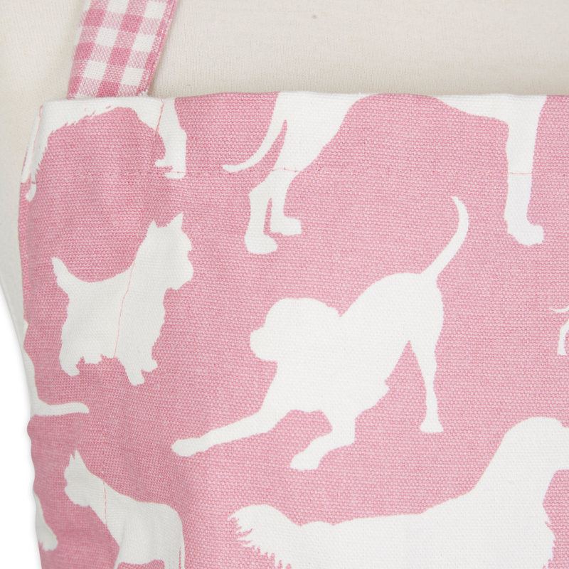 No Pattern Cotton Bib Apron, Pink