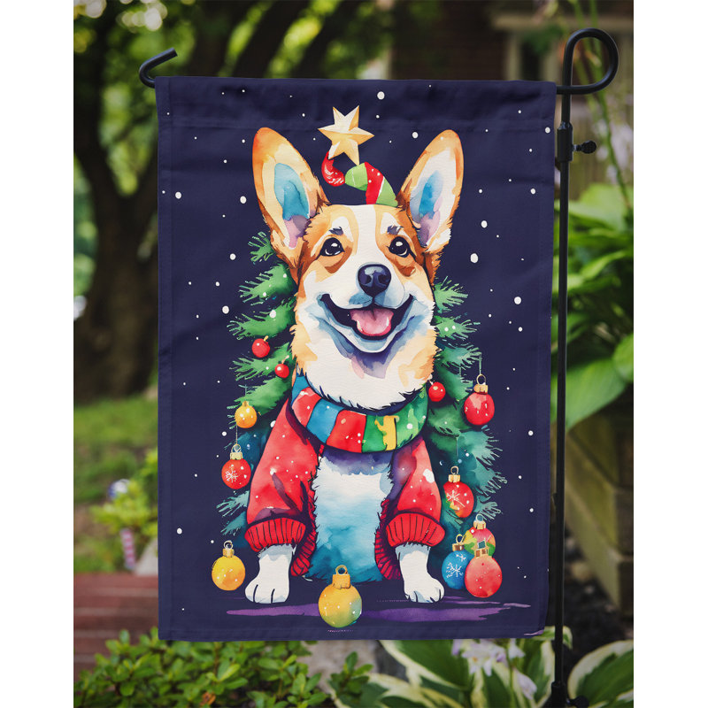 Polyester double face Noël, H 15,5 po x l 11,25 po