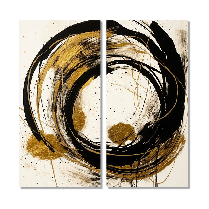 «Black And Gold The Art Of Chaos IV», reproduction d'art sur toile, H 40 po x l 40 po, Toile tendue, Ne s’applique pas