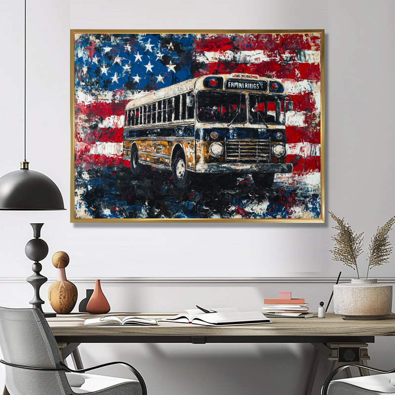 «Labibah - USA Patriotist», art mural encadré, H 30 po x l 40 po, Floater Framed, Doré