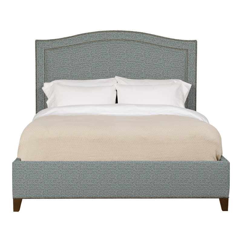 Caroline/Casey Queen Upholstered Low Profile Panel Bed, Tuck Cobalt, Yes, Havana