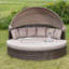 Doyt 180cm Wide Circular Wicker Patio Daybed with Cushions