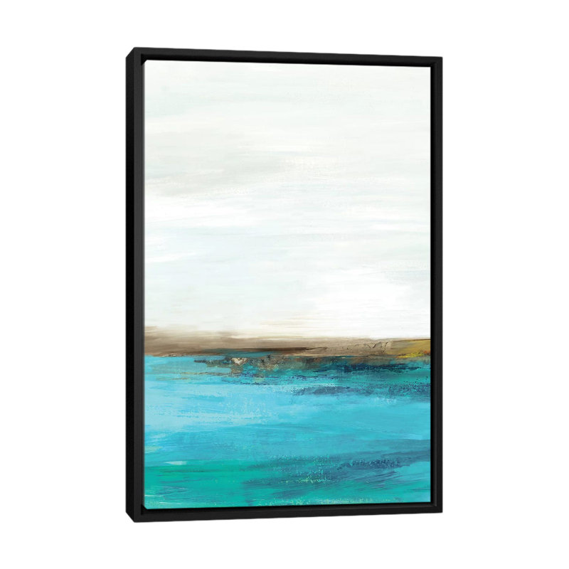 «Pastoral Landscape I», impression sur toile, H 26 po x l 18 po x P 1,5 po, Toile avec cadre noir, Pas de tapis