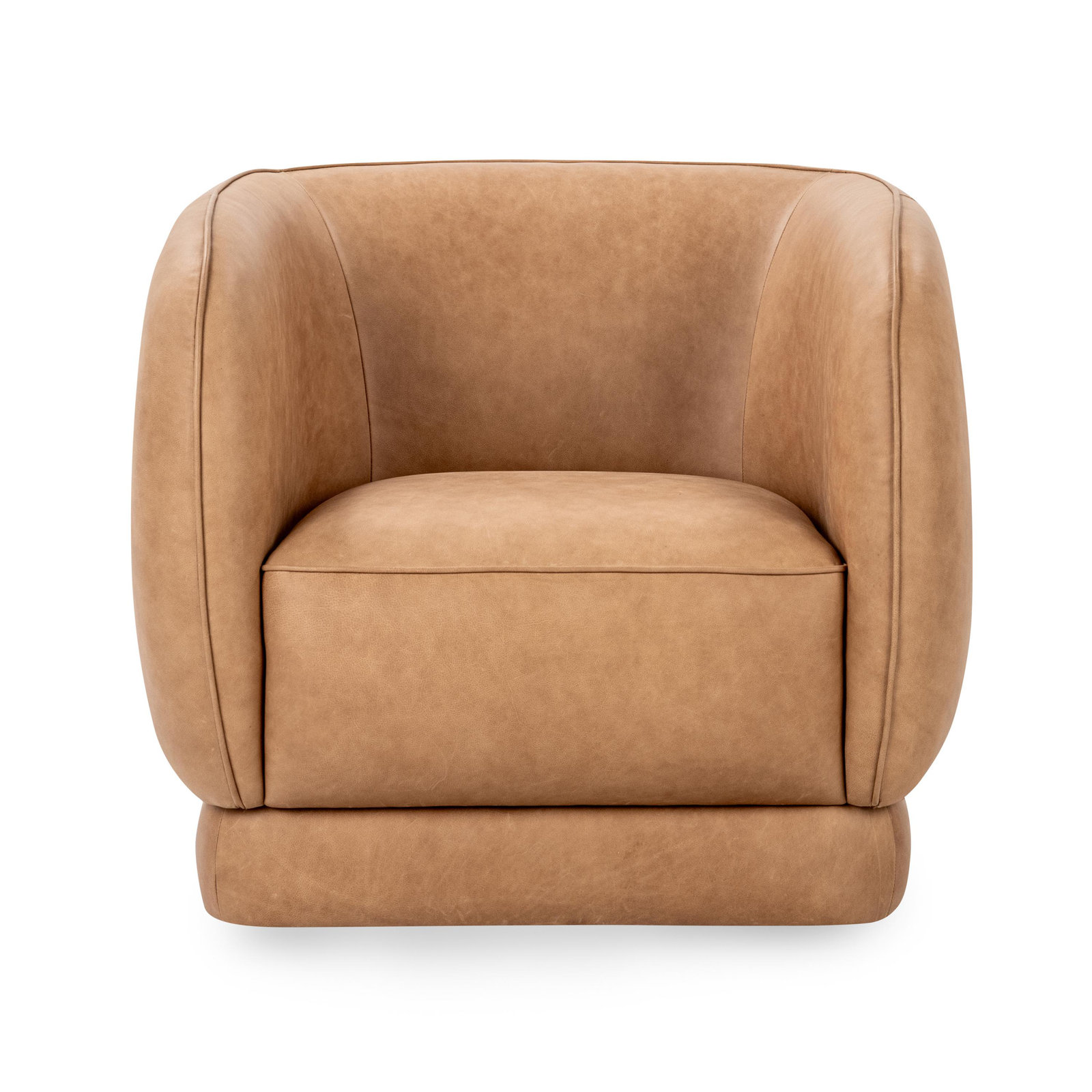 Classic Home Rinner Leather Swivel Club Chair, Heritage Tan Genuine Leather