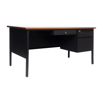 Cambridge 60" Commercial Right Side Single Pedestal Desk with 3 Locking Drawers