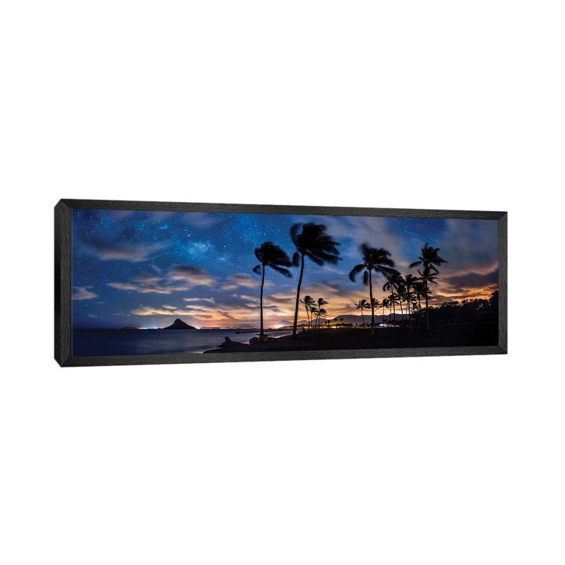 Mokolii Stars by Sean Davey - Panoramic Print on Canvas, 30.48cm H x 91.44cm W x 3.81cm D, Black Floater Framed