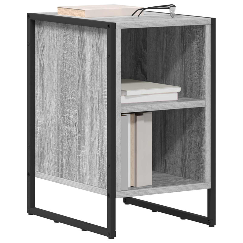 39.5 cm W Bedside Table, Grey Sonoma