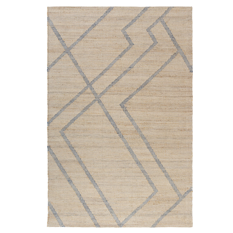 Tapis en jute / laine / coton tissé à la main Laverle, Rectangle 2 pi 0 po x 3 pi 0 po
