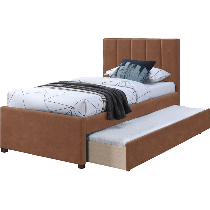 Hudson Kids Twin with Trundle, Cognac Vegan Leather