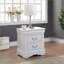 Table de chevet blanche traditionnelle à 2 tiroirs avec rangement-391804202