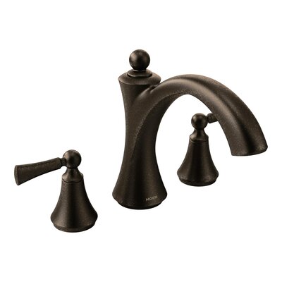 Wynford Double Handle Deck Mounted Roman Tub Faucet Trim with Diverter -  Moen, T653ORB