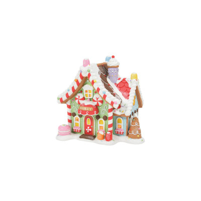 Disney Village Mickey' Peppermint Villa Lit Christmas Village Building 6.3in H