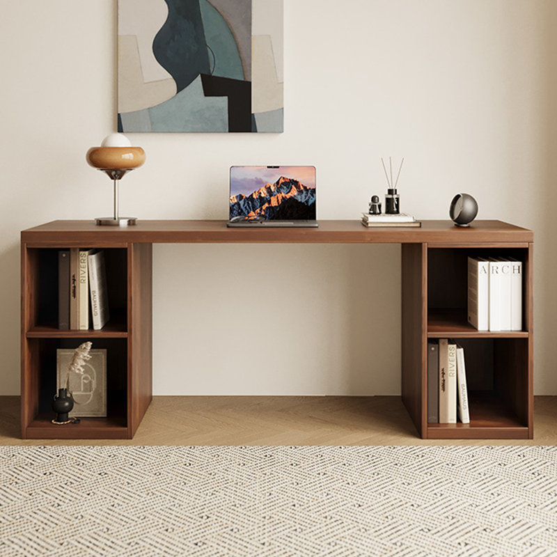 Bureau rectangulaire en bois massif brun noisette, H 29,53 po x l 62,99 po x P 23,62 po