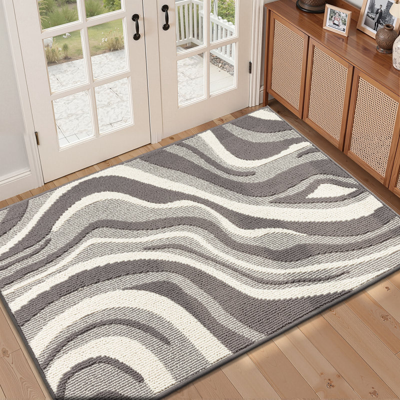 Tapis d'entrée antidérapant lavable, L 36 po x L 60 po, Gris