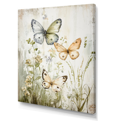 Soft Color Spring Playful Butterflies II - Butterfly Wall Art Living Room