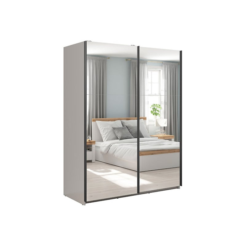 Manufactured Wood Wardrobe, 196cm H x 154cm W x 60cm D, Cashmere
