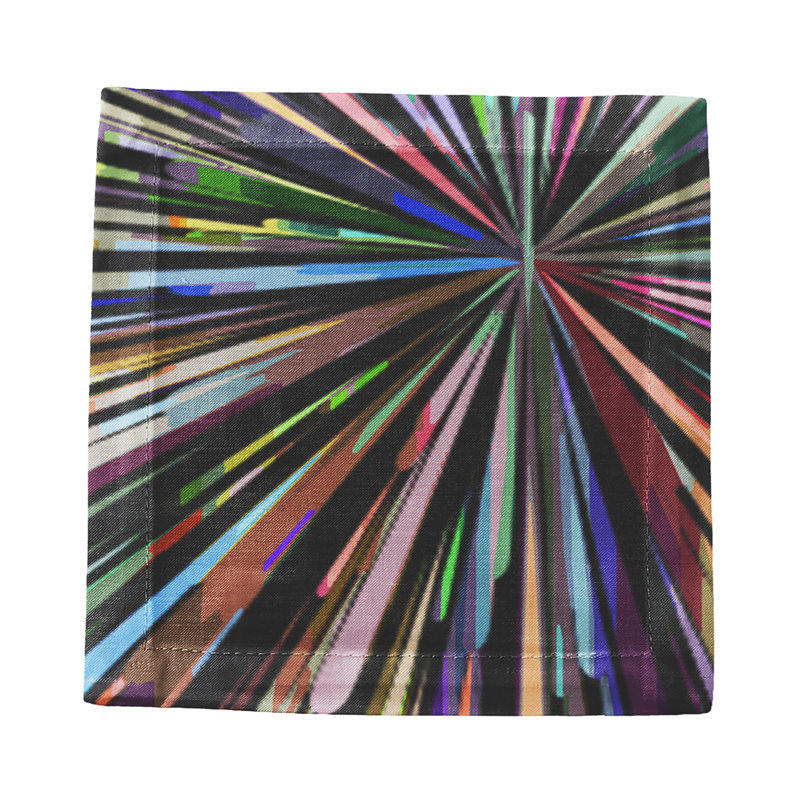 Fireworks Cotton Sateen Cocktail Napkins, Black