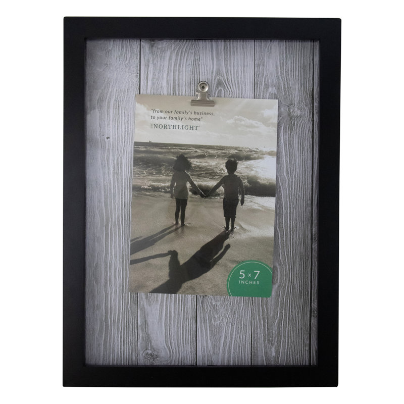 Cadre photo 12,5 "rectangulaire classique 5" x 7 "avec pince - noir et blanc